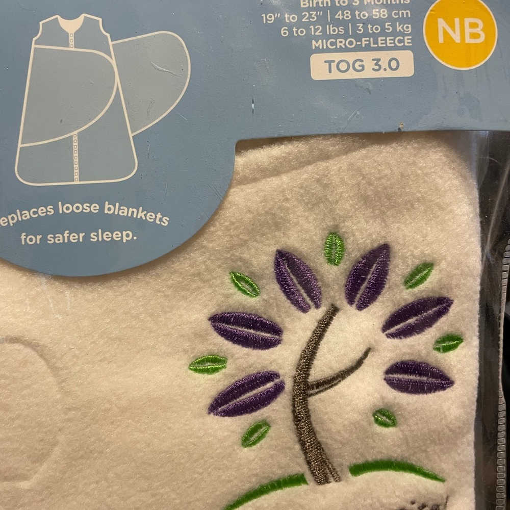 NEW White Halo sleep sack swaddle microfleece 0-3 month old baby - Picture 3 of 4